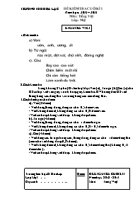 Đề kiểm tra cuối kì I môn Tiếng Việt (Viết) lớp 1 - Trường tiểu học B Hòa Lạc