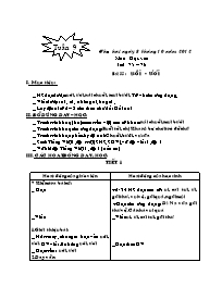 Giáo án Lớp 1 - Tuần 9 - GV: Đặng Thị Kim Tho