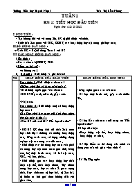 Giáo án Toán 1 - Tuần 1 đến 9 - GV: Trần Thị Cẩm Nhung - Trường Tiểu học Thạnh Nhựt 1