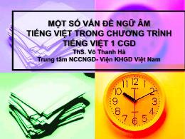 Một số vấn đề ngữ âm tiếng Việt trong chương trình Tiếng Việt 1 CGD
