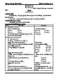 Thiết kế bài giảng lớp 1 - Tuần 15 - Trường t