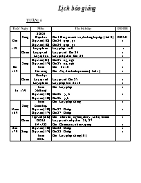 Giáo án dạy sáng và chiều - Lớp 1 - Tuần 6