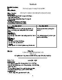 Giáo án giảng dạy các môn Khối 1 - Tuần 11