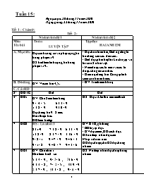 Giáo án Lớp ghép 1 và 2 - Tuần thứ 15