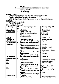 Giáo án Toán 1 - Bảng cộng và bảng trừ trong phạm vi 10