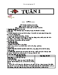 Giáo án Toán, Tiếng Việt Lớp 1 - Năm 2021-202