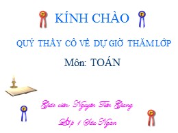 Bài giảng Toán Lớp 1 - Tiết 3, Bài: Phép trừ 