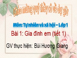 Bài giảng Tự nhiên và xã hội Lớp 1 - Tiết 1,B