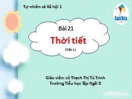 Bài giảng Tự nhiên và xã hội Lớp 1 - Tiết 1,B