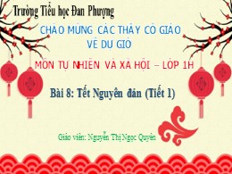 Bài giảng Tự nhiên và xã hội Lớp 1 - Tiết 1,B