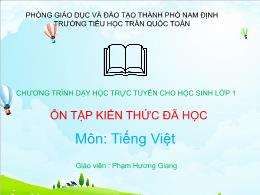Bài giảng Tiếng Việt Lớp 1 - Bài: Ôn tập kiến