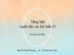 Bài giảng Tiếng Việt Lớp 1 - Luyện đọc các bà
