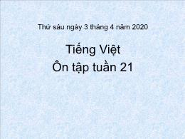 Bài giảng Tiếng Việt Lớp 1 - Tuần 21: Ôn tập 