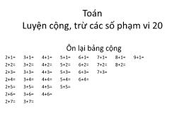 Bài giảng Toán Lớp 1 - Bài: Luyện cộng, trừ c