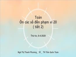 Bài giảng Toán Lớp 1 - Bài: Ôn các số đến phạ