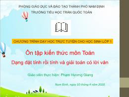 Bài giảng Toán Lớp 1 - Ôn tập: Dạng đặt tính 