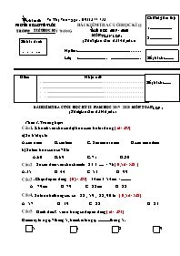 Bài kiểm tra cuối học kì II môn Toán Lớp 1 - 
