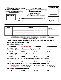 Bài kiểm tra cuối học kì II môn Toán Lớp 1 - 