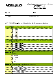 Đề kiểm tra chất lượng cuối năm môn Tin học L