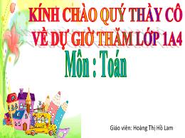 Bài giảng Toán 1 - Bài: Bảng trừ trong phạm v
