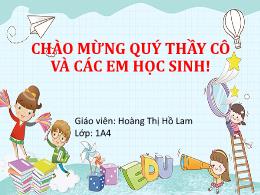 Bài giảng Toán 1 - Bài: Luyện tập - Hoàng Thị