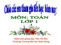 Bài giảng Toán 1 (Kết nối tri thức) - Chủ đề 