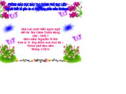 Bài giảng Mầm non Lớp Chồi - Đề tài: Thơ Chim