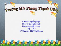 Bài giảng Mầm non Lớp Lá - Chủ đề: Nghề nghiệ