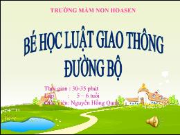 Bài giảng Mầm non Lớp Lá - Đề tài: Bé học luậ