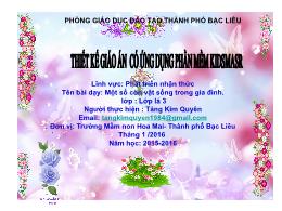 Bài giảng Mầm non Lớp Lá - Đề tài: Một số con