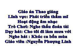 Bài giảng Mầm non Lớp Lá - Lĩnh vực phát triể