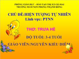 Bài giảng Mầm non Lớp Mầm - Chủ đề: Hiện tượn