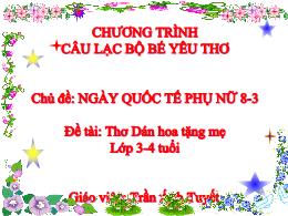 Bài giảng Mầm non Lớp Mầm - Đề tài: Thơ Dán h