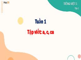 Bài giảng Tiếng Việt 1 (Cánh diều) - Tuần 1, 