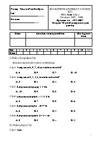 Đề kiểm tra cuối học kì I Toán + Tiếng Việt 1