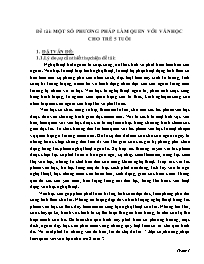 Một số phương pháp làm quen với văn học cho t