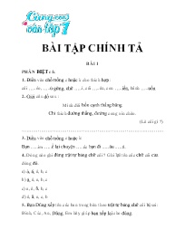 Bài tập ôn tập Tiếng Việt 1