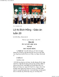 Giáo án các môn Lớp 1 - Tuần 20 - Năm học 202