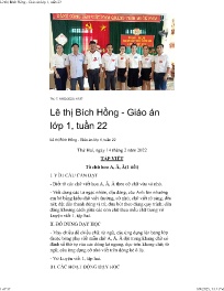 Giáo án các môn Lớp 1 - Tuần 22 - Năm học 202