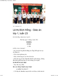 Giáo án các môn Lớp 1 - Tuần 23 - Năm học 202