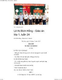 Giáo án các môn Lớp 1 - Tuần 24 - Năm học 202