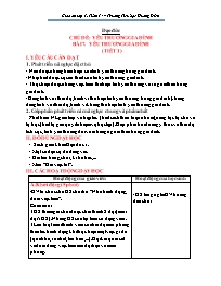 Giáo án Đạo đức 1 - Chủ đề, Bài 7: Yêu thương