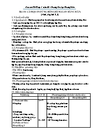 Giáo án Giáo dục thể chất 1 - Tuần 28, Bài 18