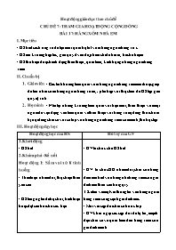 Giáo án Hoạt động trải nghiệm 1 - Chủ đề 7: T