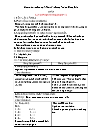 Giáo án Luyện Toán 1 - Tuần 11 - Trường Tiểu
