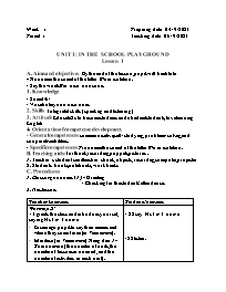 Giáo án Tiếng Anh 1 - Week 1 - Năm học 2023-2