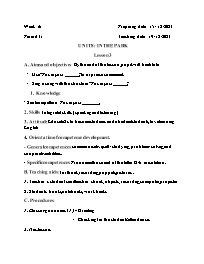 Giáo án Tiếng Anh 1 - Week 16 - Năm học 2023-