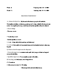 Giáo án Tiếng Anh 1 - Week 18 - Năm học 2023-