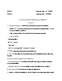 Giáo án Tiếng Anh 1 - Week 2 - Năm học 2023-2
