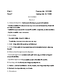 Giáo án Tiếng Anh 1 - Week 4 - Năm học 2023-2